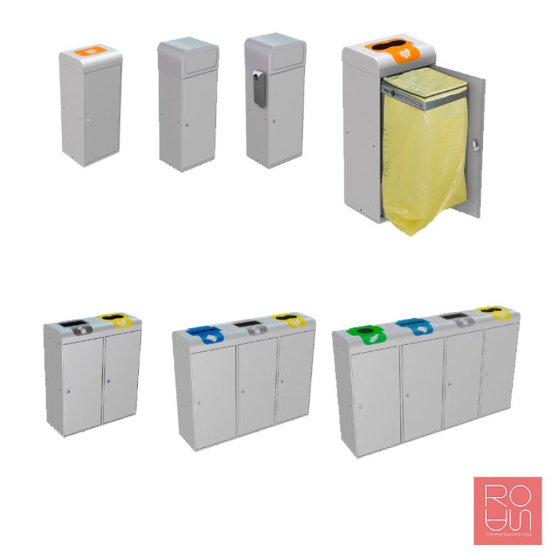 Paperera de reciclatge Estocolmo 75L | Seguretat Auto-extingible i Disseny